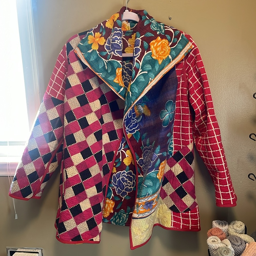 Nwot Reversible Kantha Patchwork Jacket - image 4